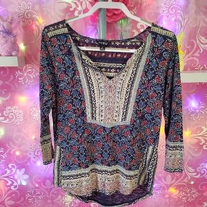 Lucky Brand Multicolor Floral Blouse